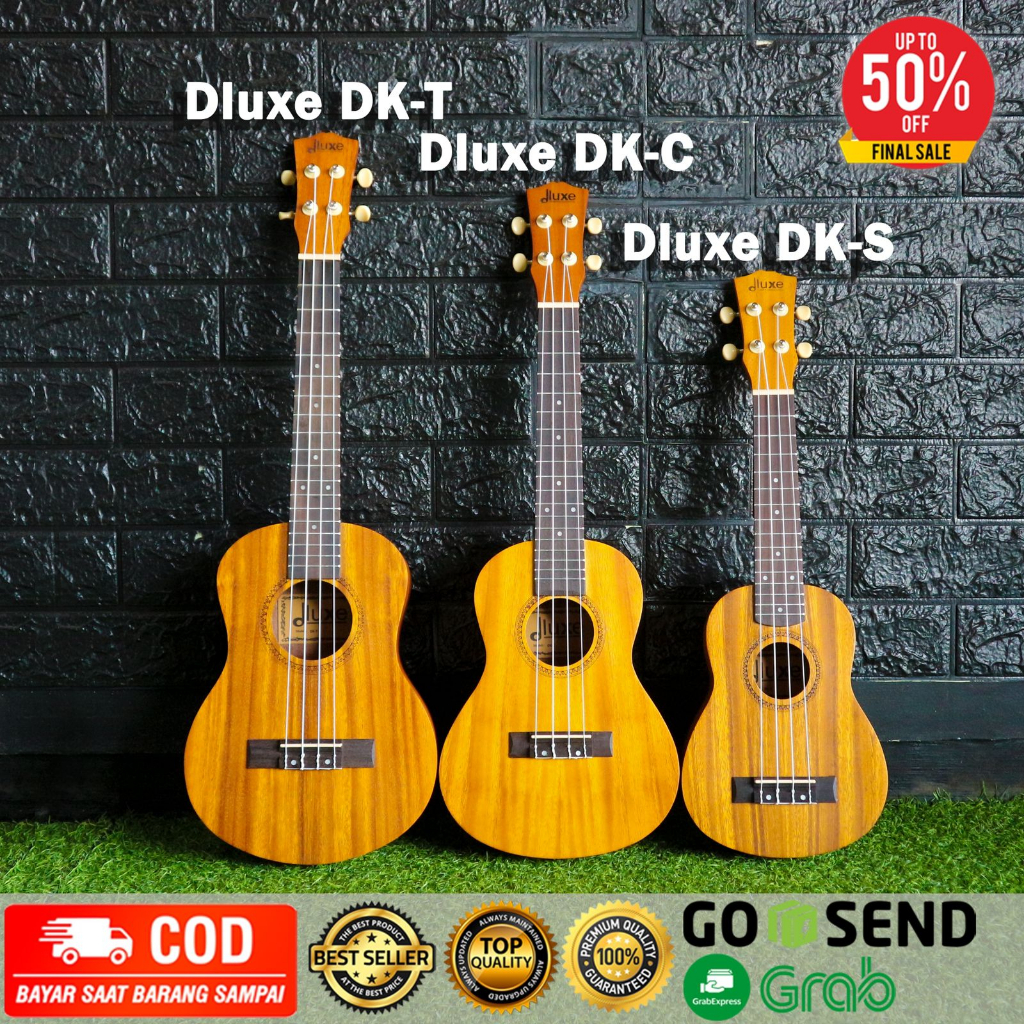 Ukulele Dluxe Ukulele DK-S 21&quot; / DK-C 23&quot; / DK-T 26&quot; Free Pick