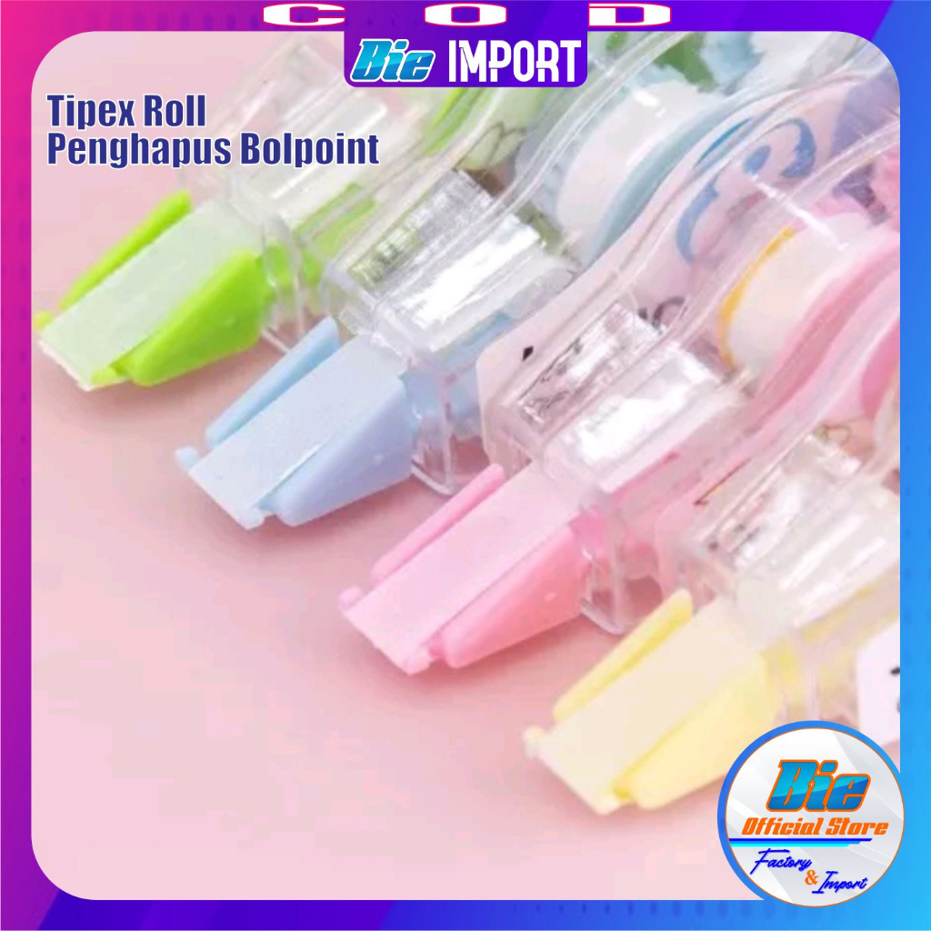 Tipe X Roll Premium Penghapus Bolpoint Transparan Impor Best Seller