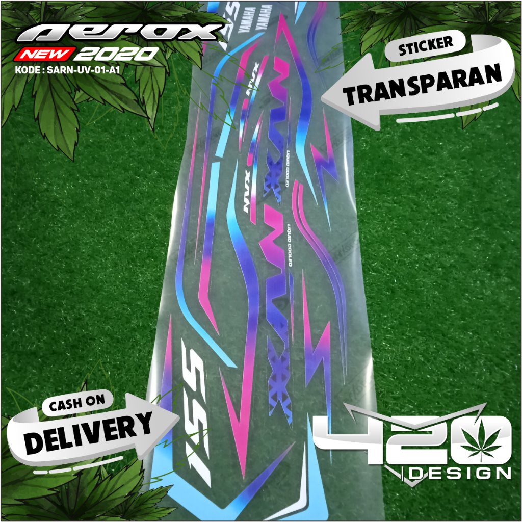 STIKER STRIPING TRANSPARAN VARIASI MOTOR AEROX NEW 155 - LIS STRIPING TRANSPARAN AEROX NEW 2022 CUST