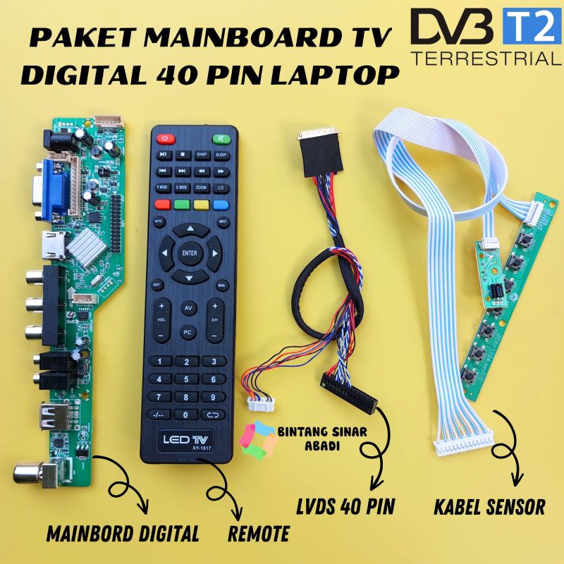 Paket Mainboard TV Digital 40 Pin Laptop