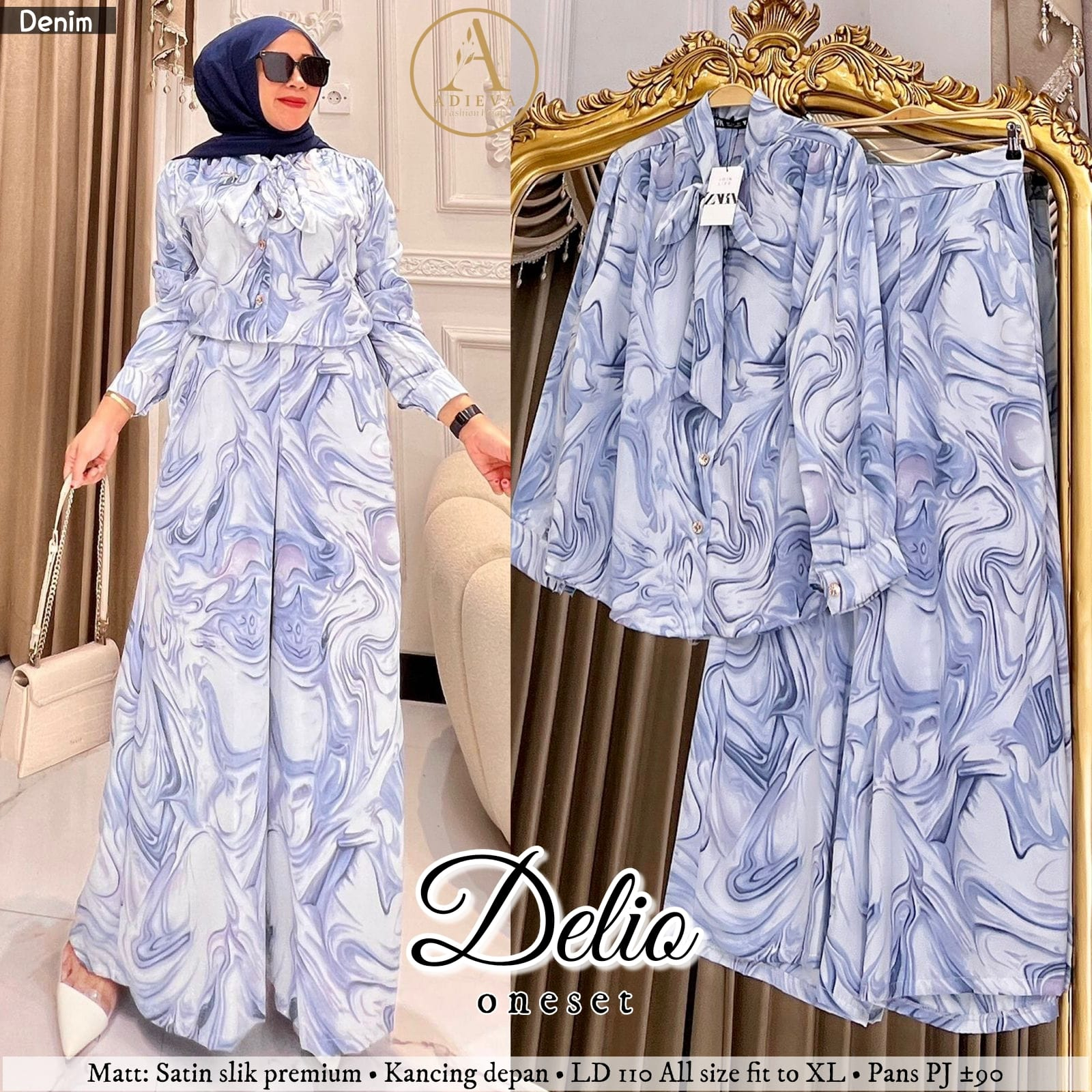 Oneset Delio Motif Original Adieva Matt Satin Slik Premium