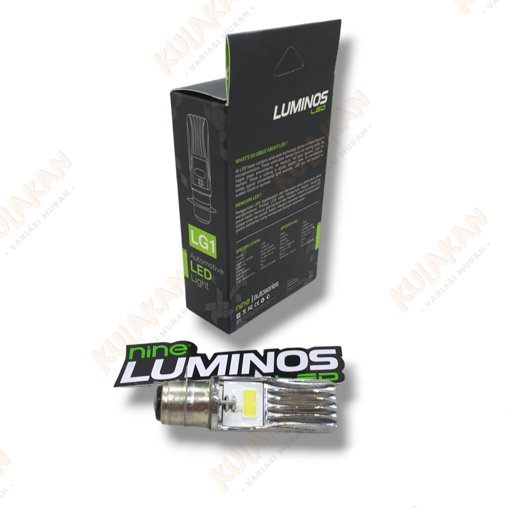 Lampu Led Utama Luminos Motor Bebek Matic H6 LG1 COB 2 Sisi Putih AC DC High Low