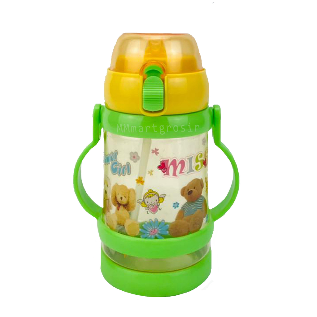 Botol Minum Anak / Botol Sedotan &amp; Gagang / Botol Karakter / 550ml