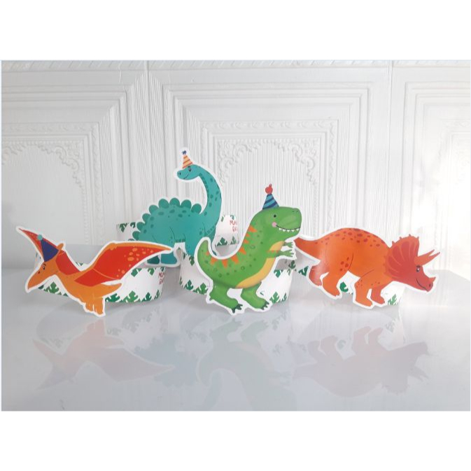 topi melingkar dino / topi ultah dino / topi melingkar custom dino / topi ulang tahun dino / topi ul