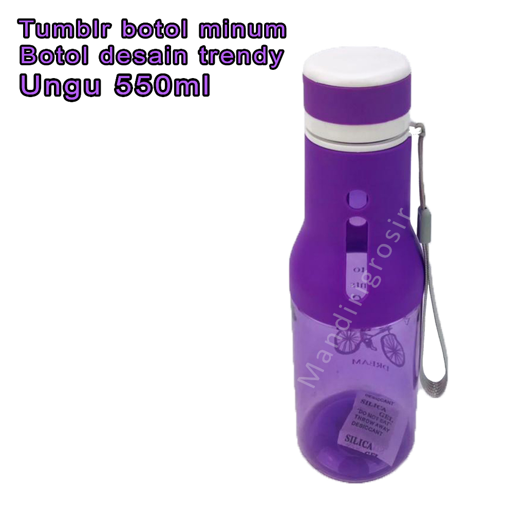 Botol Minum Desain Trendy* Tumbler* Botol Bening* 550ml