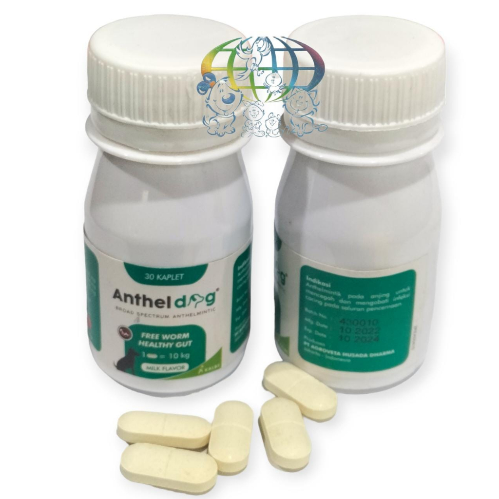 Anthel Dog Kalbe Farma Obat Cacing Anjing per 10 kg 1 Tablet