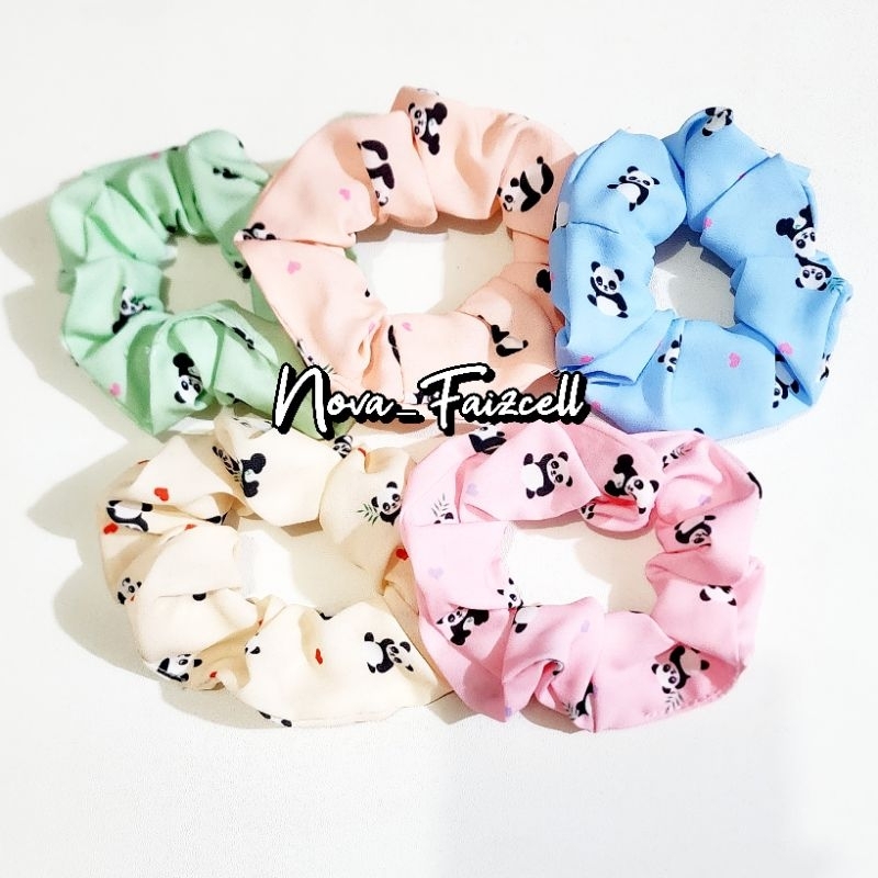 Ikat Rambut / Scrunchie kain Panda FL Premium Dewasa
