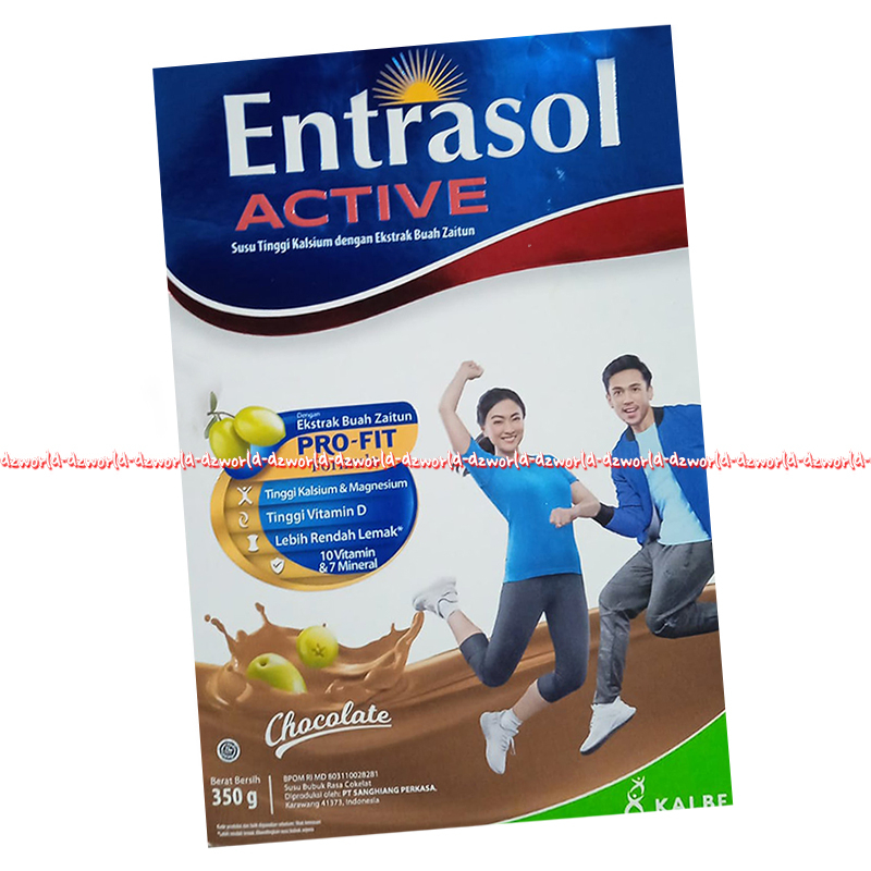 Entrasol Active Pro-fit Profit 350gr Rasa Chooclate Susu Kalsium Untuk Remaja Rasa Coklat Ekstrak Buah Zaitun Entrasoll Aktif 350 gram,