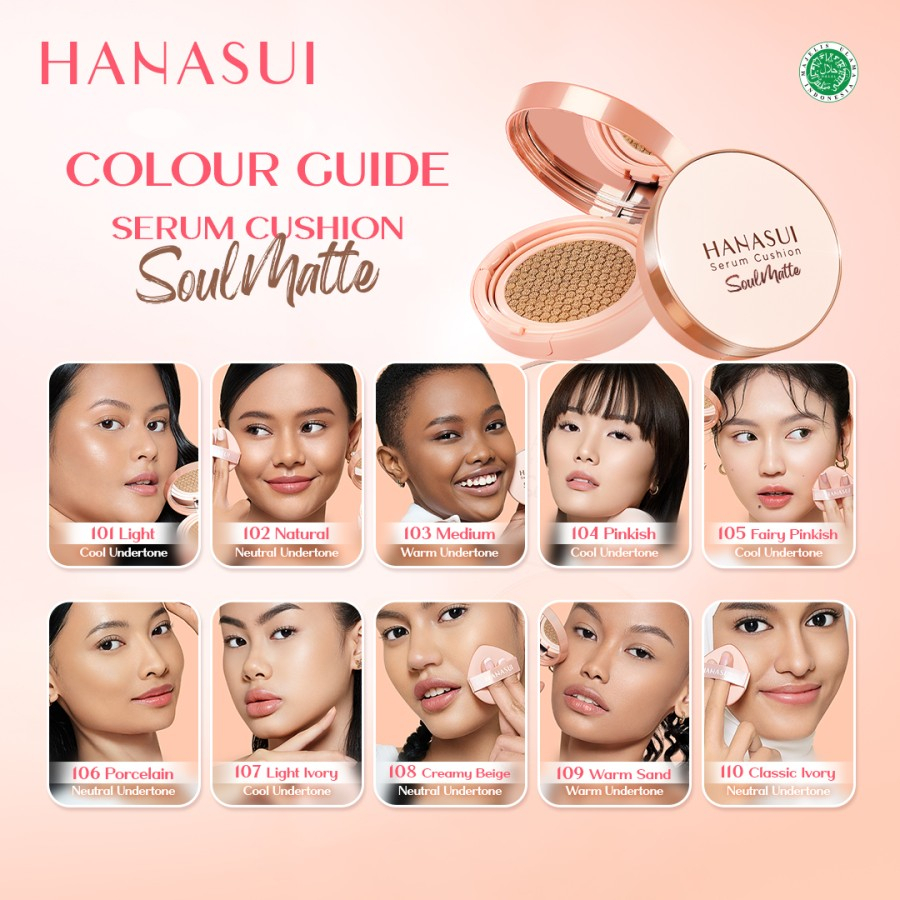BISA COD -Hanasui Serum Cushion Soulmatte light, medium, pinkish