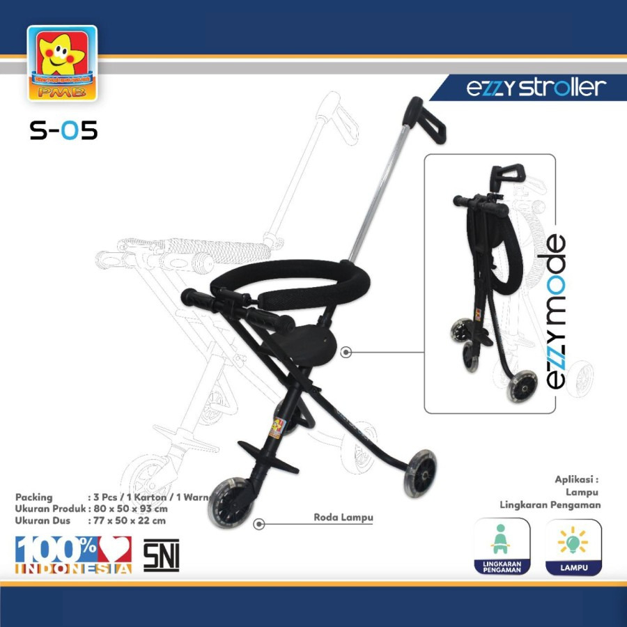 Ezzy Stroller PMB S05 Dorongan Anak Baby Toddler Stroller S-05