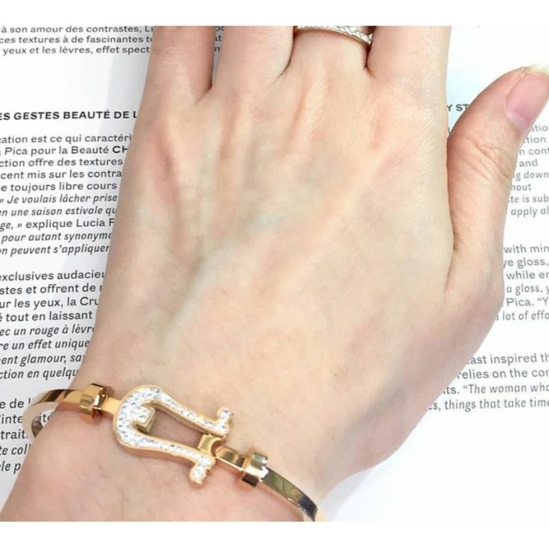 Gelang Titanium Asli Rosegold mirip emas asli anti karat anti alergi Premium Quality Anti Karat Anti Alergi Bracelet Branded Band Stainless Steel Ori G06219