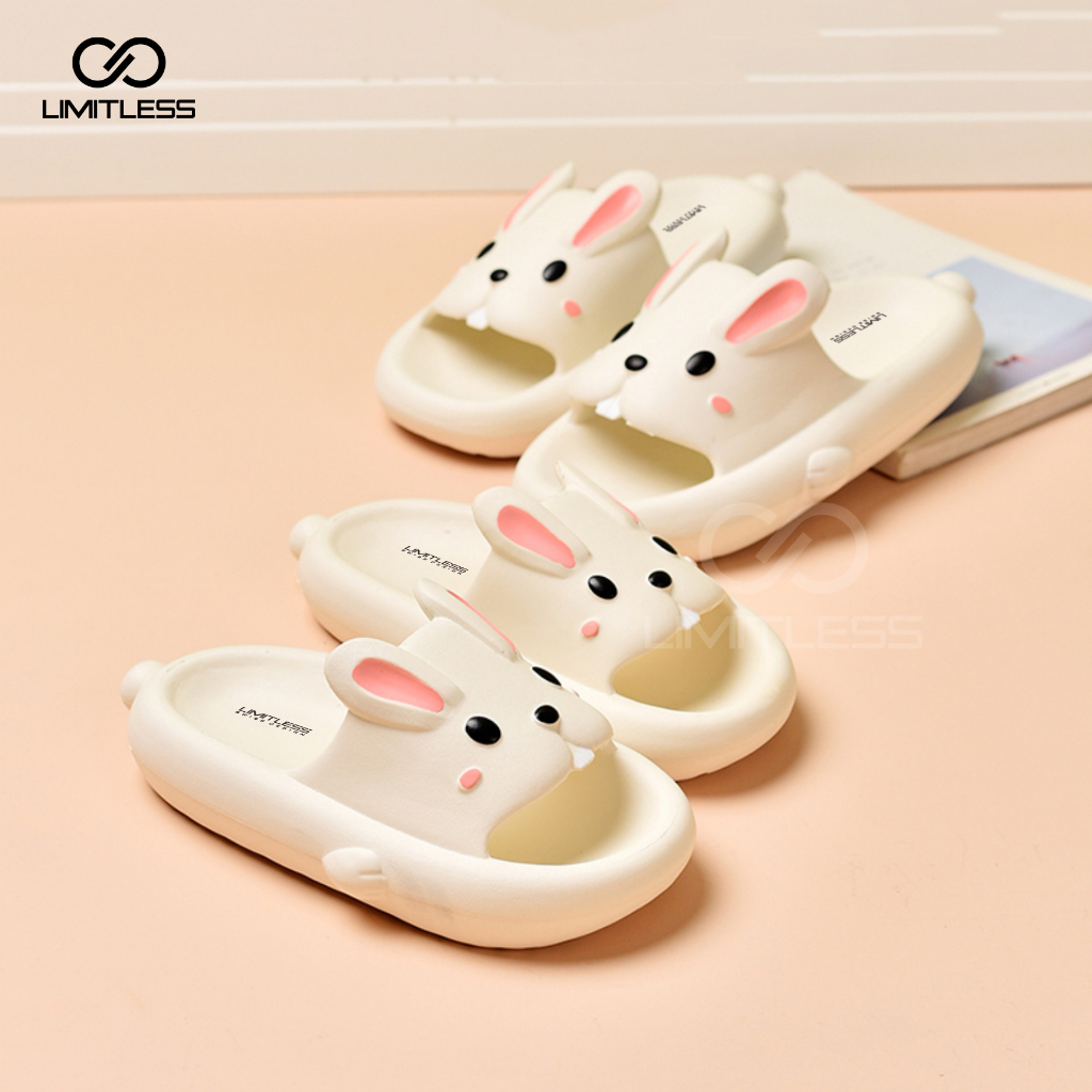 Sandal Kelinci Rabbit Anak Perempuan Terbaru 2023 Korean Style Sendal Bunny Anak Cewek Indoor Outdoor Empuk Lucu