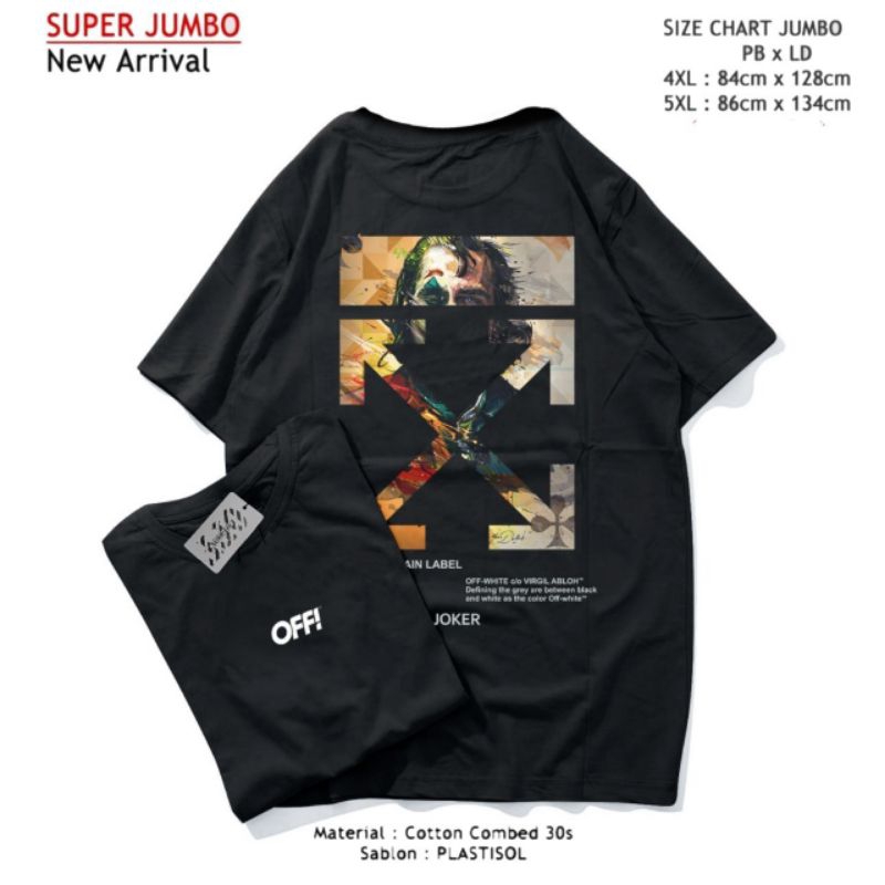 KAOS JUMBO SIZE 4XL/5XL OFF WHITE JOKER