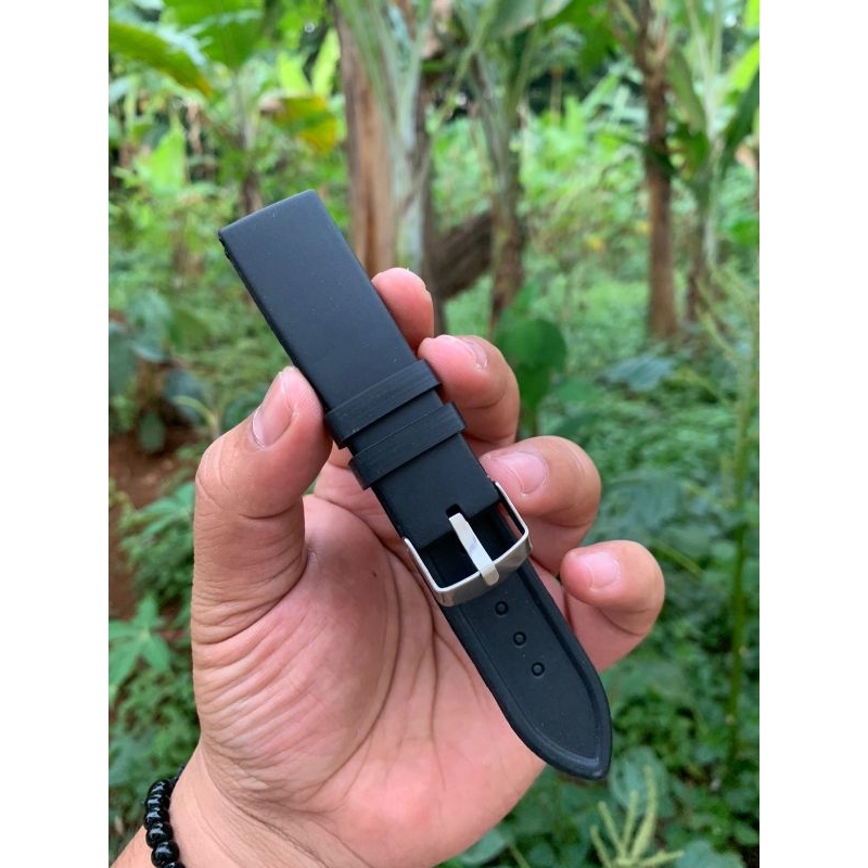 Strap tali jam tangan karet rubber berkualitas tanpa jahit 22mm