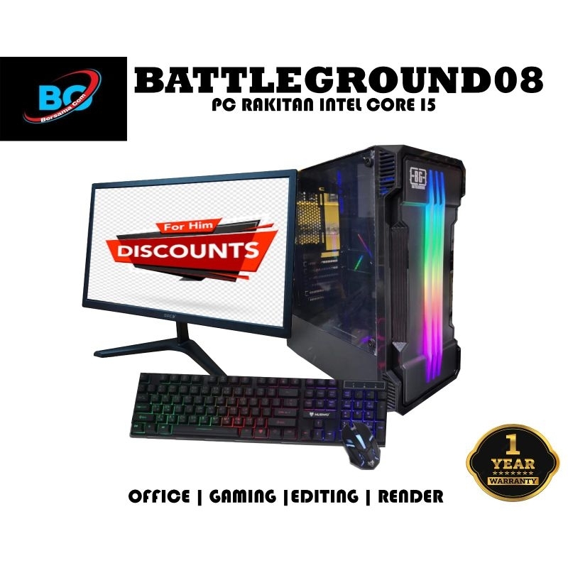 Full Set Murah Intel Core I5 Ram 8GB SSD 120GB HDD 500GB LED 19&quot; Cocok Buat Office Siap Pakai