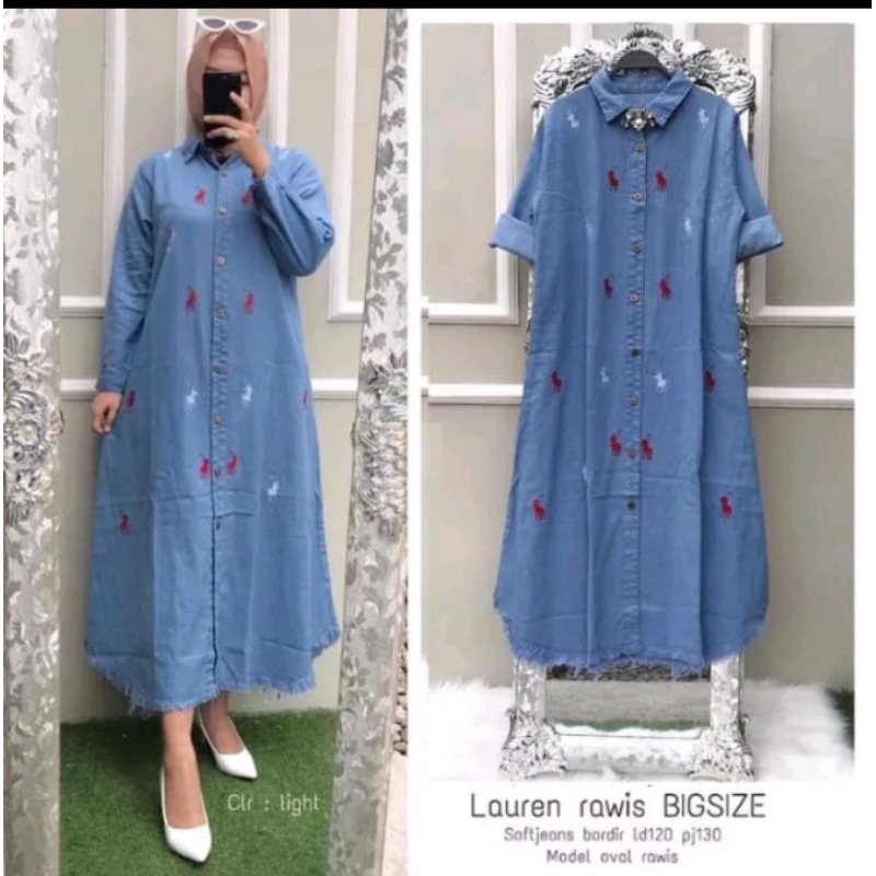 Lauren Tunik Long Rawis Jeans JUMBO || TUNIK JEANS