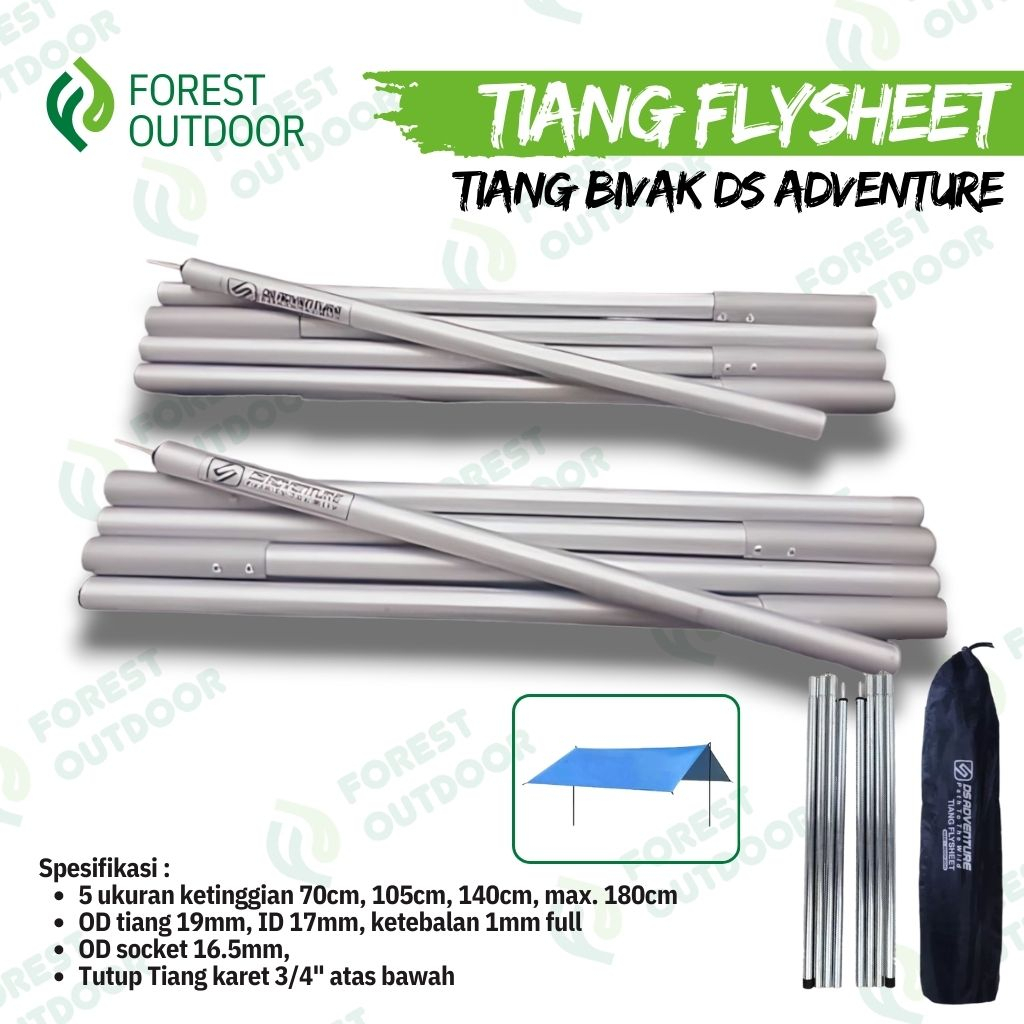 Tiang flysheet Tiang bivak Ds adventure bahan alumunium