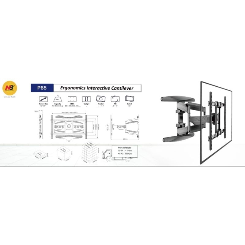 BRACKET TV NORTH BAYOU P65   55 -85  INCH