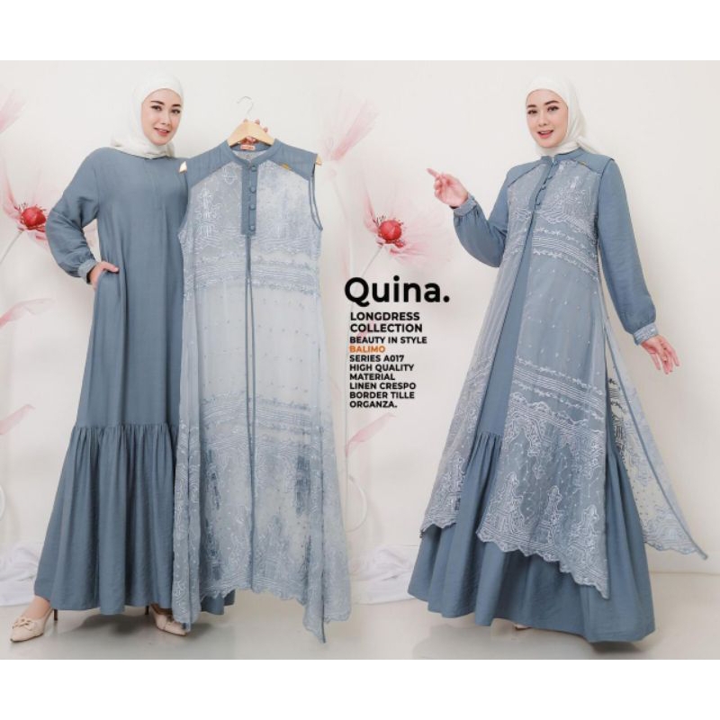 Baju Gamis Dress Wanita Terbaru Quina long dress by Balimo