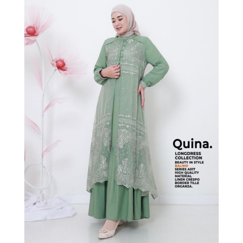 Baju Gamis Dress Wanita Terbaru Quina long dress by Balimo