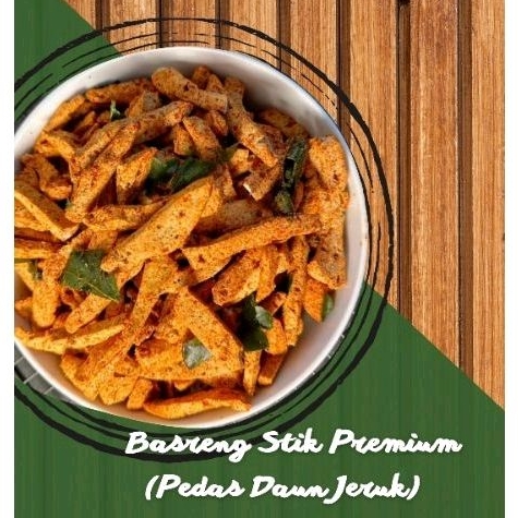 

[100gr] Basreng Stik Premium Daun Jeruk Baso Goreng Renyah Bastik Pedas Daun Jeruk