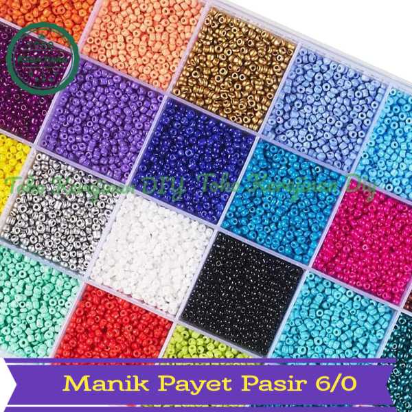 Mote Manik Payet Pasir 6/0 4mm Bahan Kerajinan Menjahit Dan Meronce