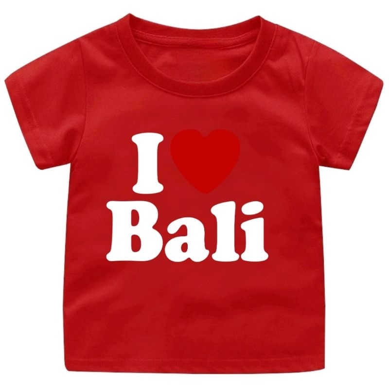 Baju kaos Anak usia 1-12Tahun Gambar I LOVE BALI