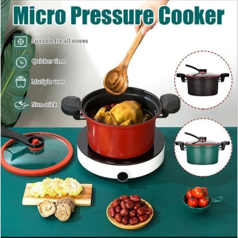 Panci Presto 24 cm Anti Lengket 3.5 Liter Low Pressure Cooker Micro Pot Teflon Pelunak Daging Non-Stick 3.5L Multifungsi Bisa Untuk Kado Pernikahan