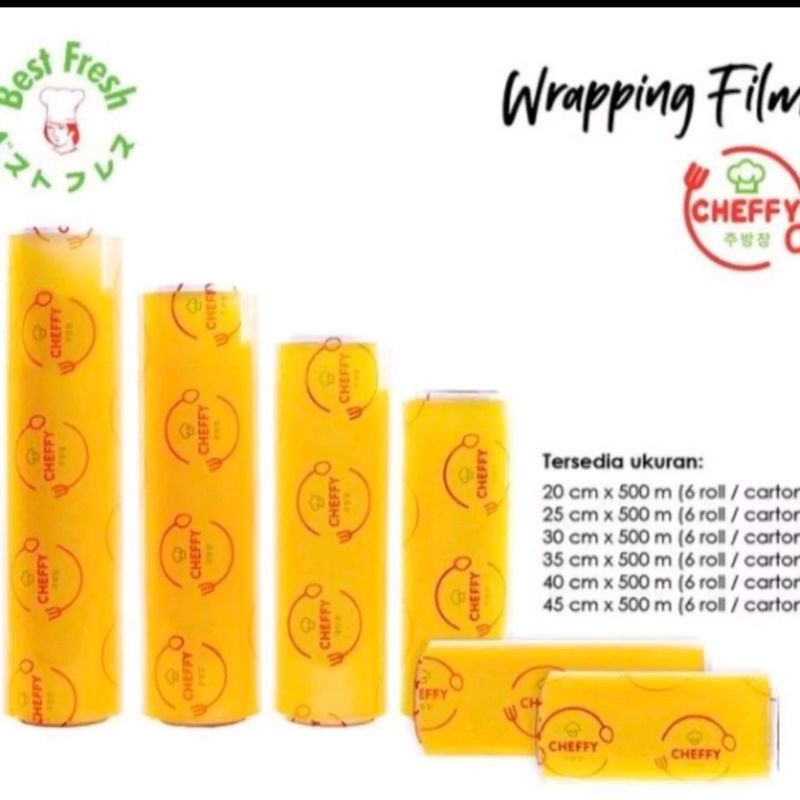 Plastik Wrapping Roll 35 Cm X 500 Meter Plastik Kemasan Makanan / Cheffy Wrapping Roll Plastik 35Cm X 500M Food Grade