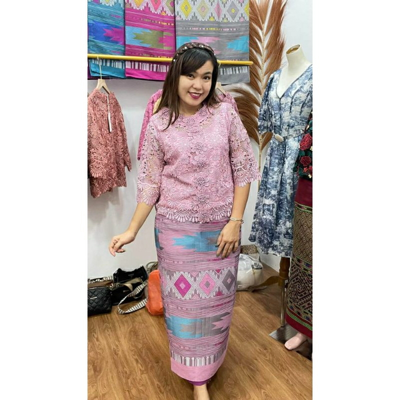 pink butik motif baru kancing depan made in thailand