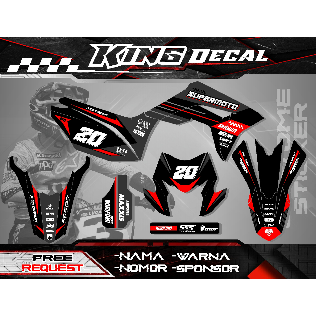 DECAL CRF 150 L FREE CUSTOME DESIGN STIKER CRF 150 L FULL BODY