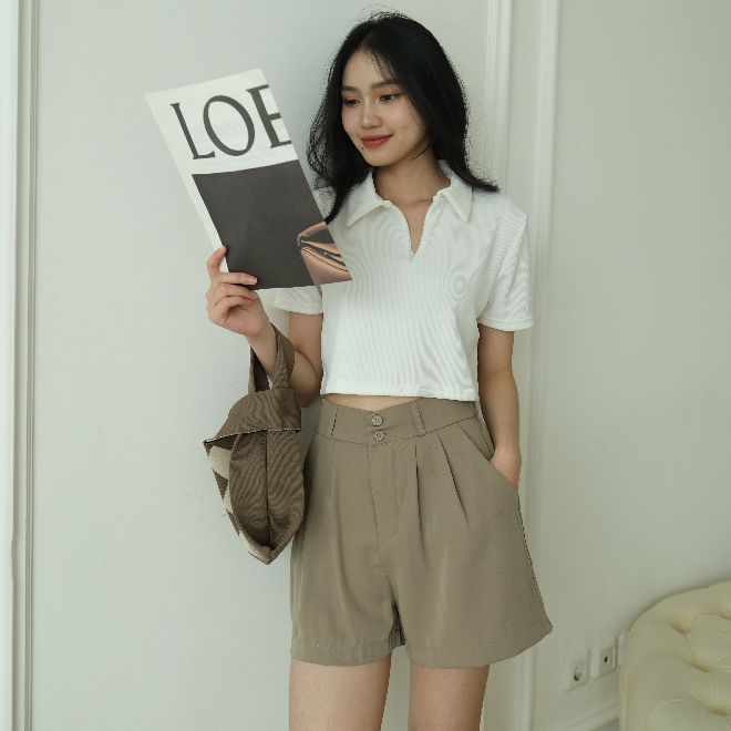 Ricco Shorts - Celana Pendek Wanita - Basic Pants - Short Casual Korean