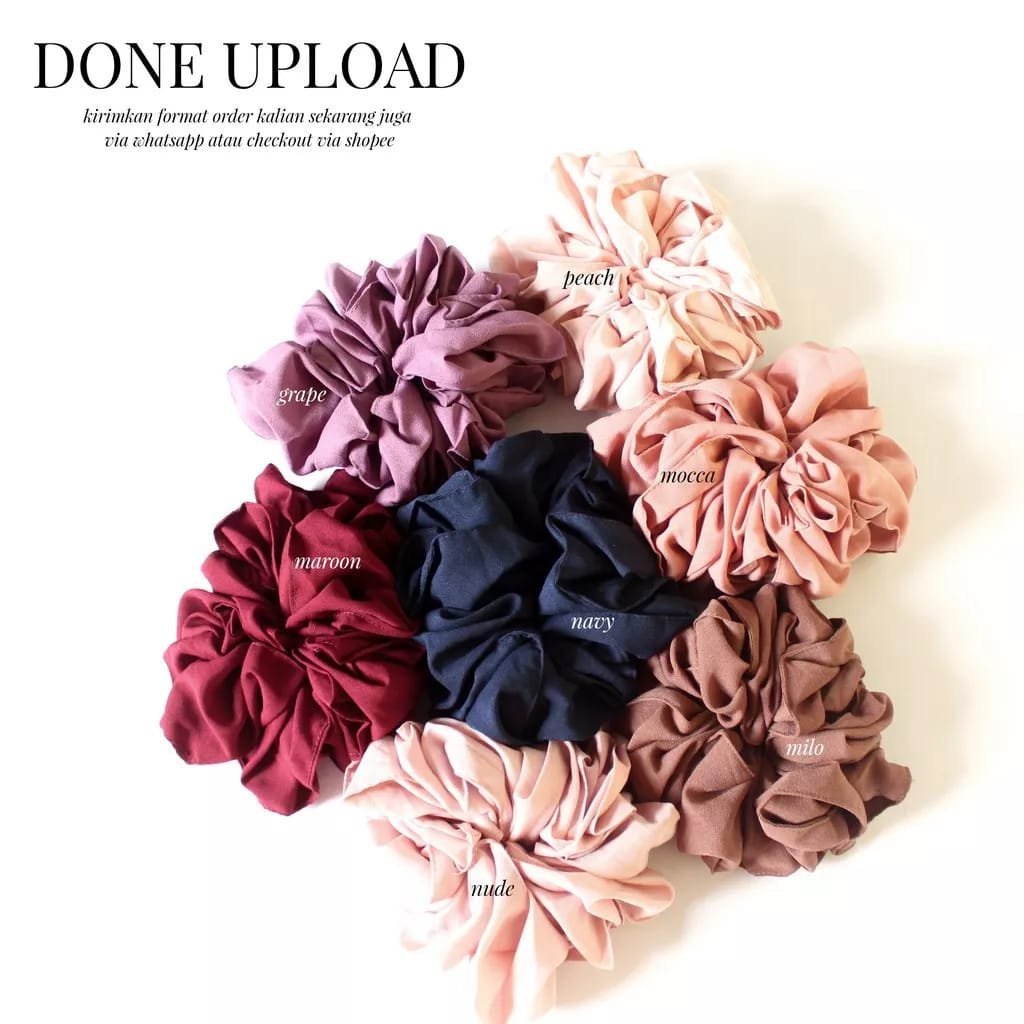 SCRUNCHIE HIJAB IKAT RAMBUT SCRUNCHIES KUNCIR RAMBUT BAHAN KARET SCRUNCHIE HIJAB CEPOL