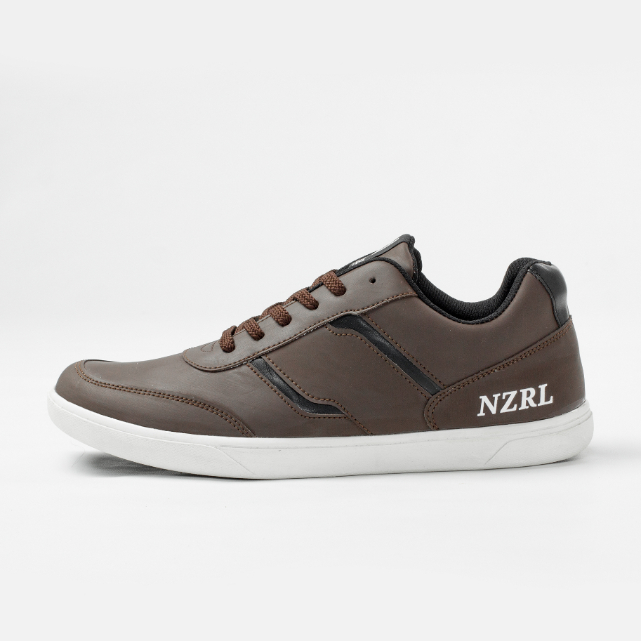 Sepatu Sneakers Casual Pria Sneaker Cowok Hangout Travelling Trendi Original Naz Oscar Brown