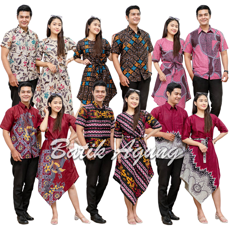 Baju Batik Pasangan Kemeja Dress Cowok Cewek Couple Kapel Murah Elegan Mewah Premium Terbaru