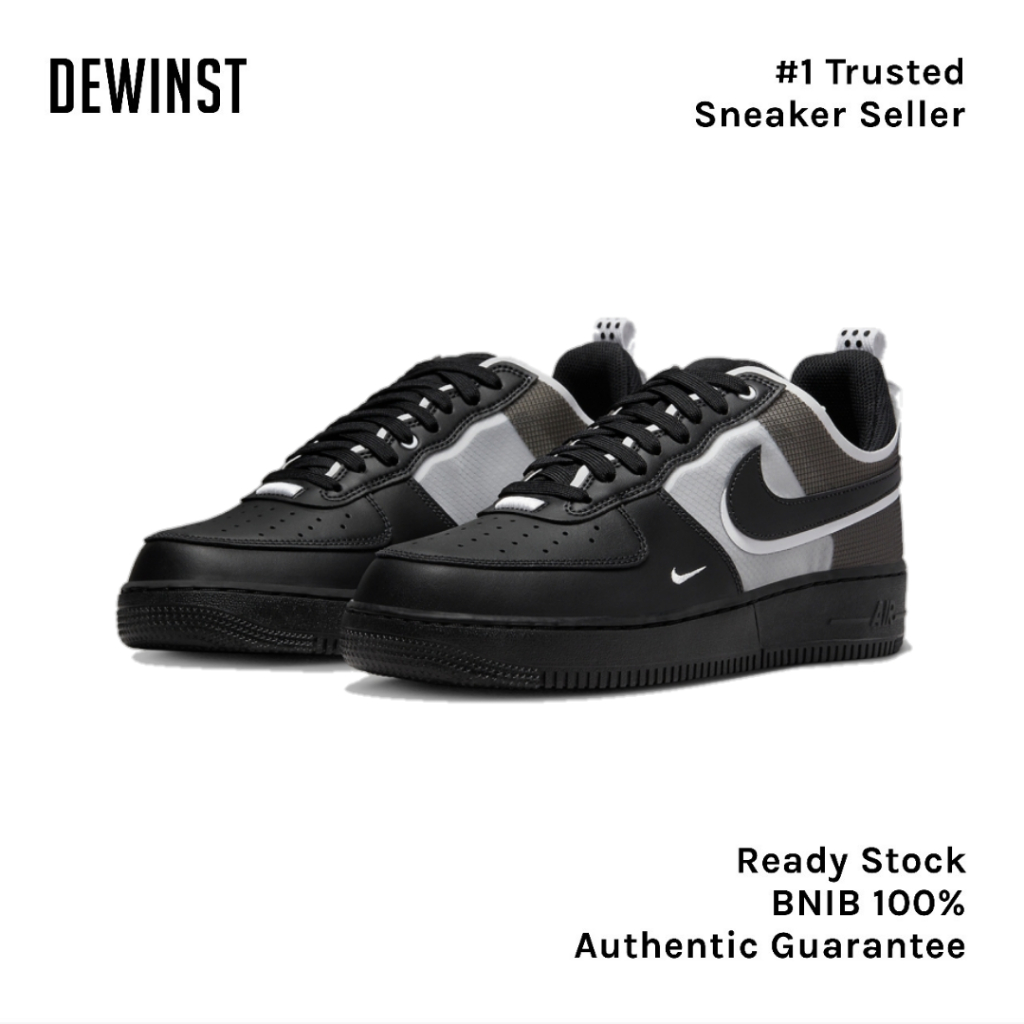 Air Force 1 Low React Black White BNIB RESMI ORIGINAL