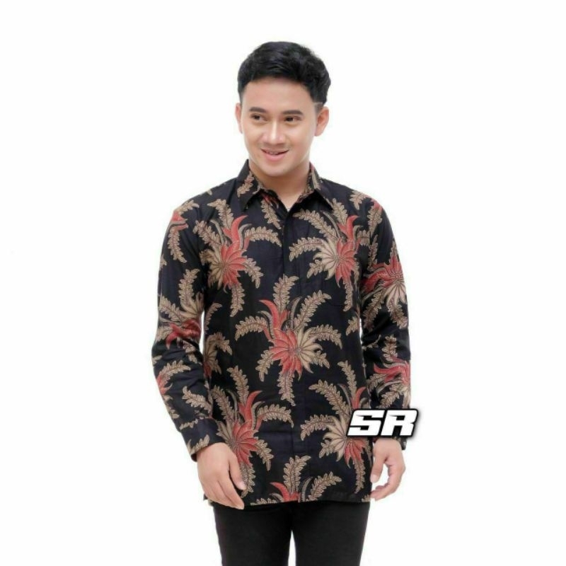 Batik Pria Motif Burung Murai Lengan Panjang Terlaris