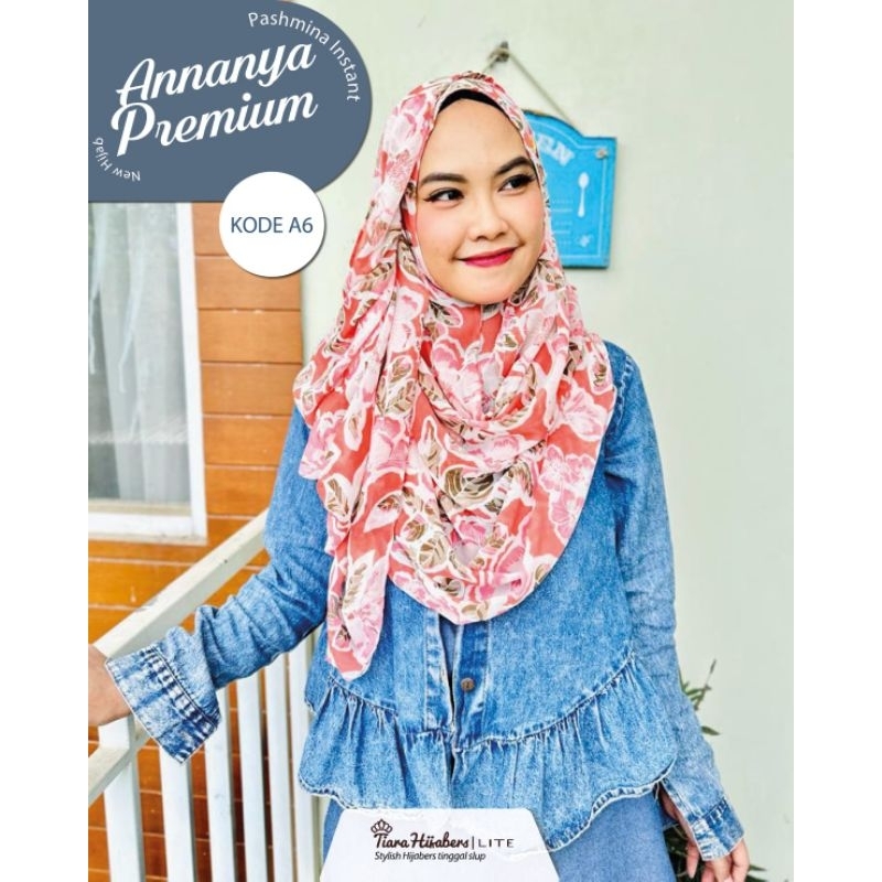 ANNANYA MOTIF BUNGA✔️HIJAB INSTAN
