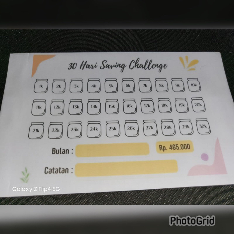 

(MIN 5 PCS) NOMOR TANTANGAN MENABUNG SAVING AMPLOP