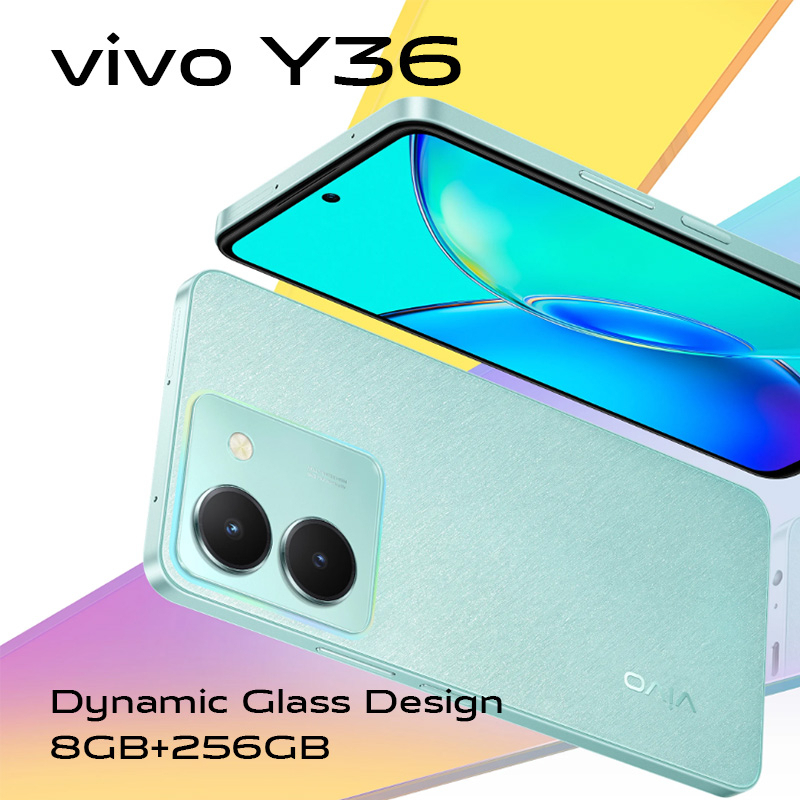 VIVO Y36 5G 8/256GB RAM 8GB+8GB Extended ROM 256GB 44W FlashCharge Dynamic Glass Design 2023 terbaru