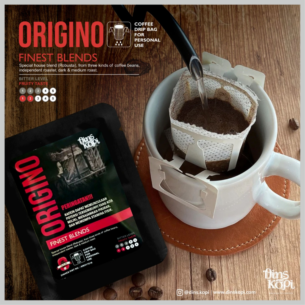 

Kopi Arabika Robusta - House Blend ORIGINO Arabica Bubuk - Drip Bag