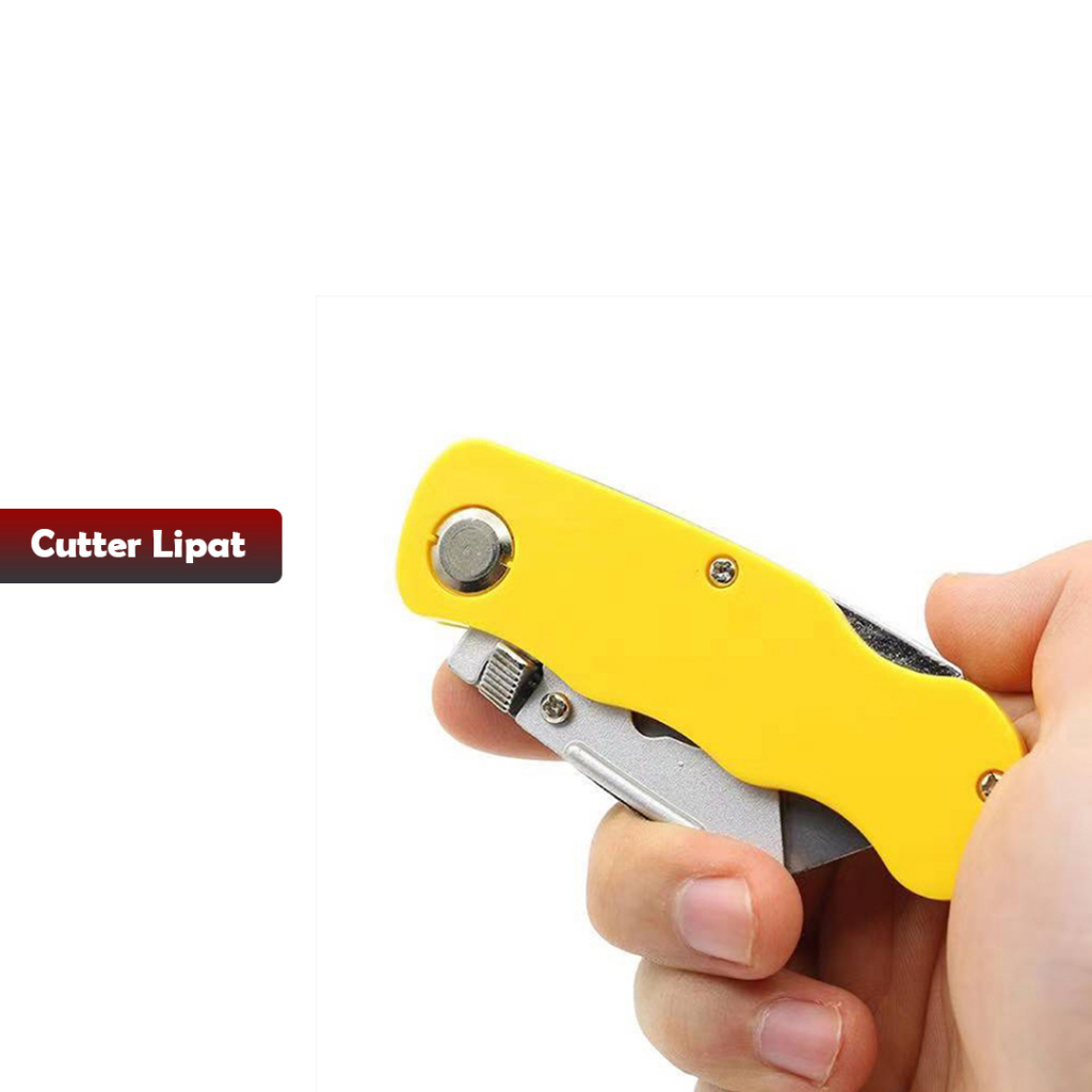 NEW CUTTER LIPAT /  Pisau Cutter Lipat, Foldable Cutter Knife refil isi 5 pcs -YOSINOGAWA