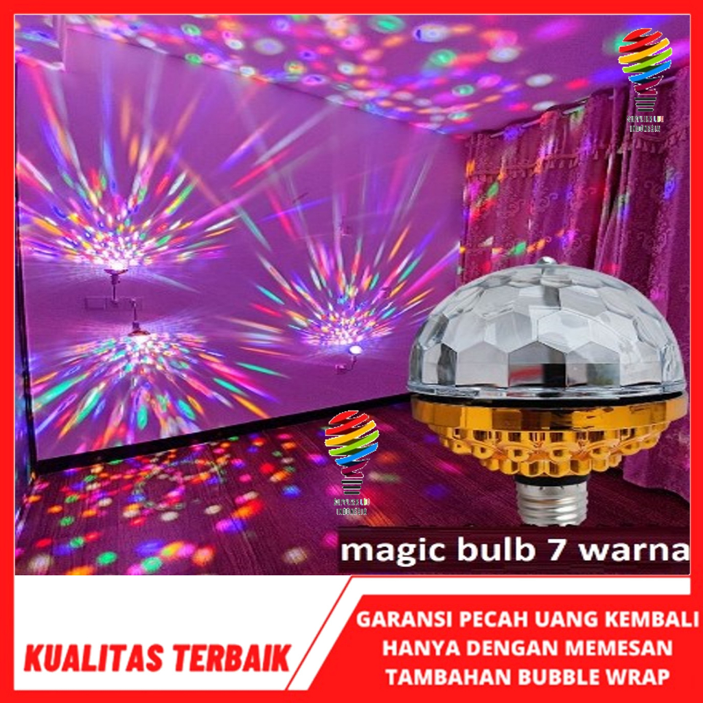 Lampu DISCO 7 Warna  RGB LED E27 Disco Lamp