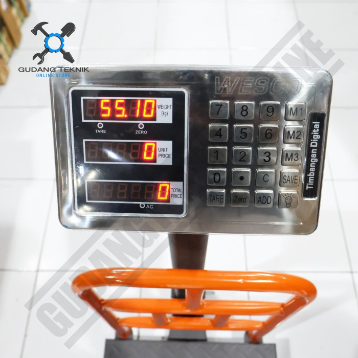 Timbangan Duduk Digital 150 Kg TD150 WESCO / Digital Scale Double Display Timbangan Charger BATERAI 150Kg TD 150 WESCO