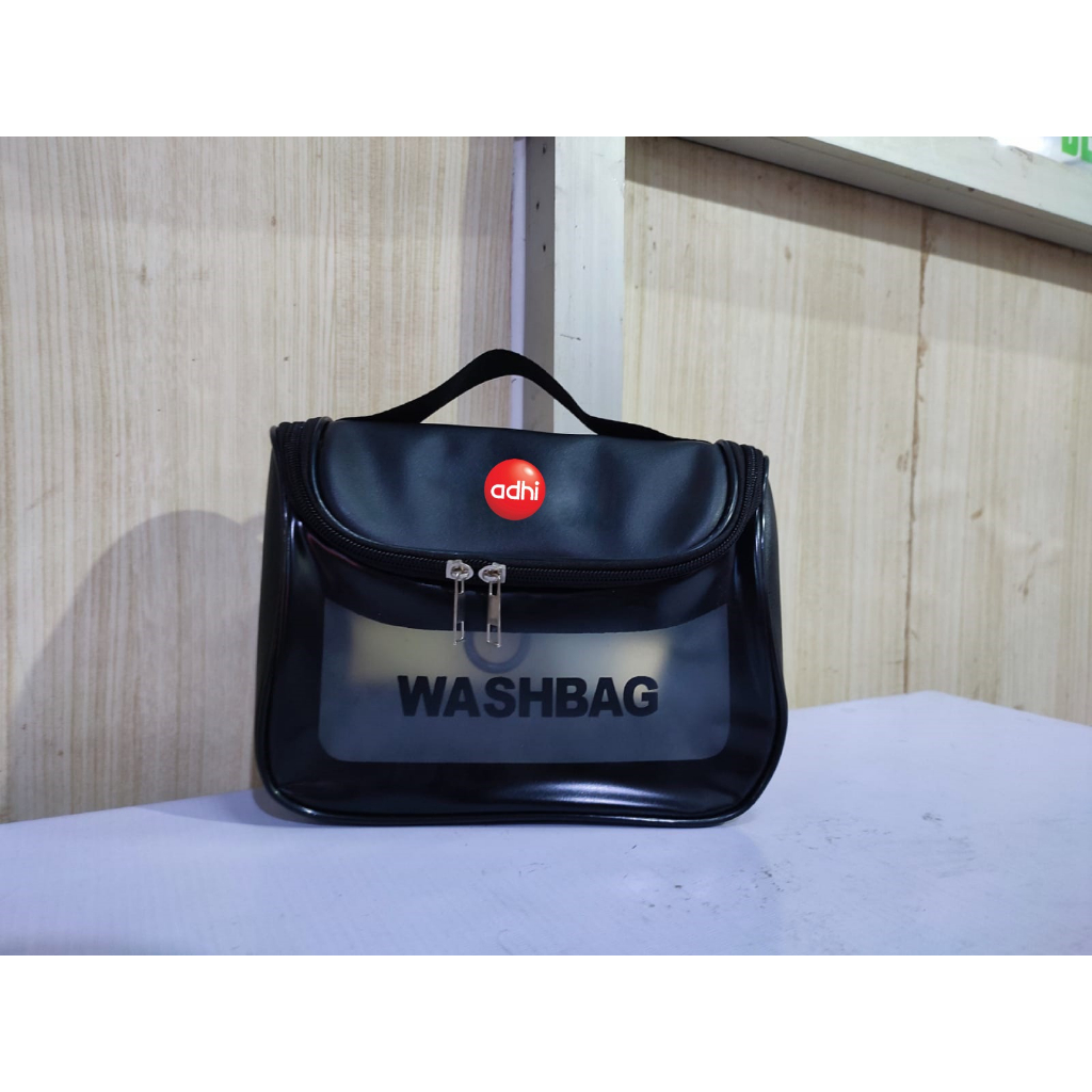 Tas Washbag ADHI Custom / Souvenir Custom Printing / Travel Pouch / Transparan Bag