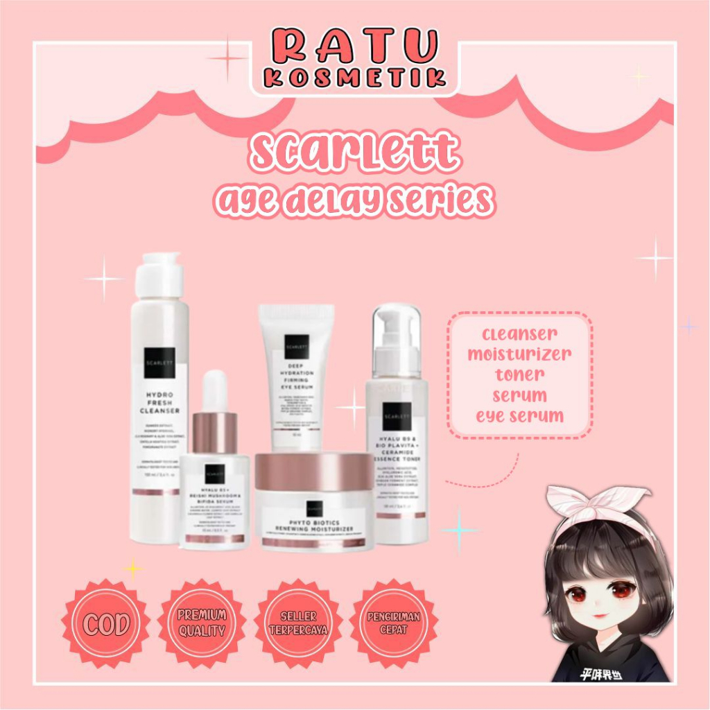 ❤ RATU ❤ Scarlett Whitening Series Age Delay | Cream | Moisturizer | Toner | Cleanser | Serum Wajah | Eye Serum