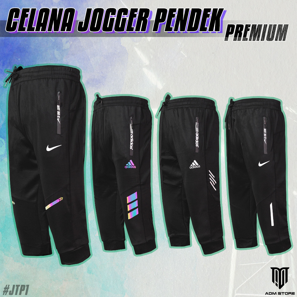 Celana Training Jogger 3/4 Pria Wanita Joger Pant Olahraga Premium #JTP1