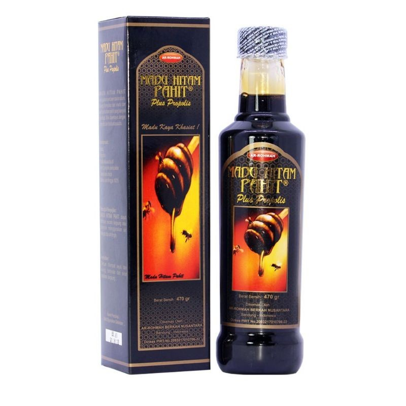 Madu hitam Pahit Plus Propolis Ar Romah (Madu kaya Khasiat)