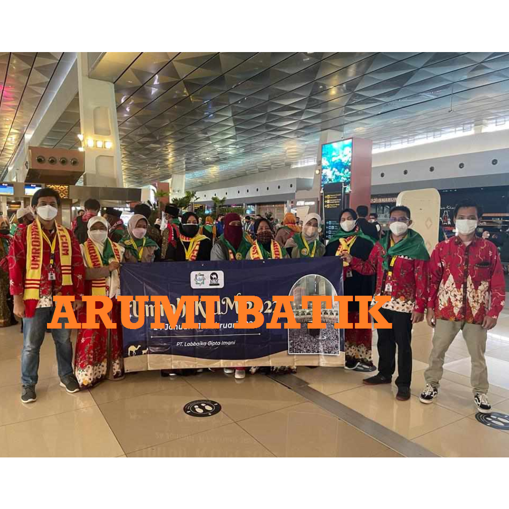 Sarimbit Couple Batik Gamis Muslim Seragam Umroh Tour Travel Hajatan Arisan PKK