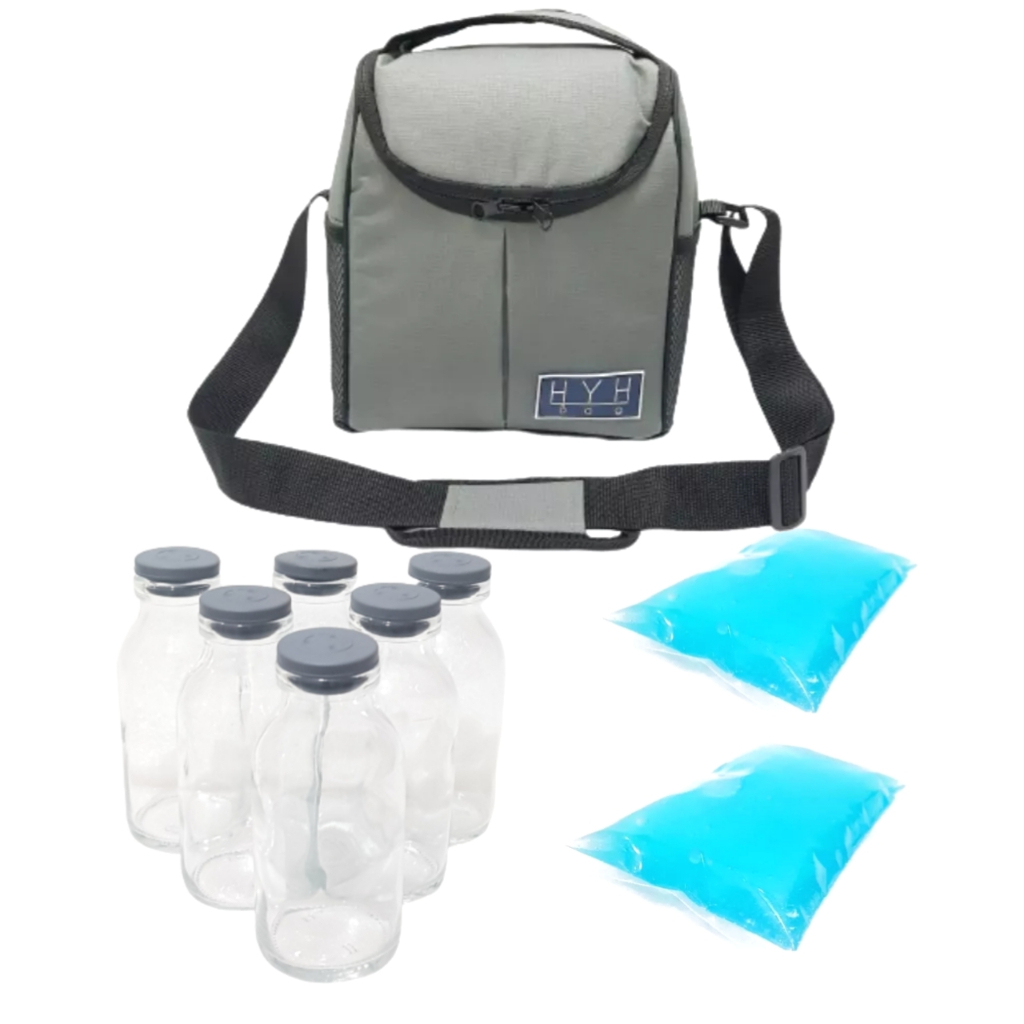 (TAS+6 BOTOL ASI+1 BLUE GEL )  HYH COOLER BAG / TAS ASI HYH / TAS PENDINGIN ASI